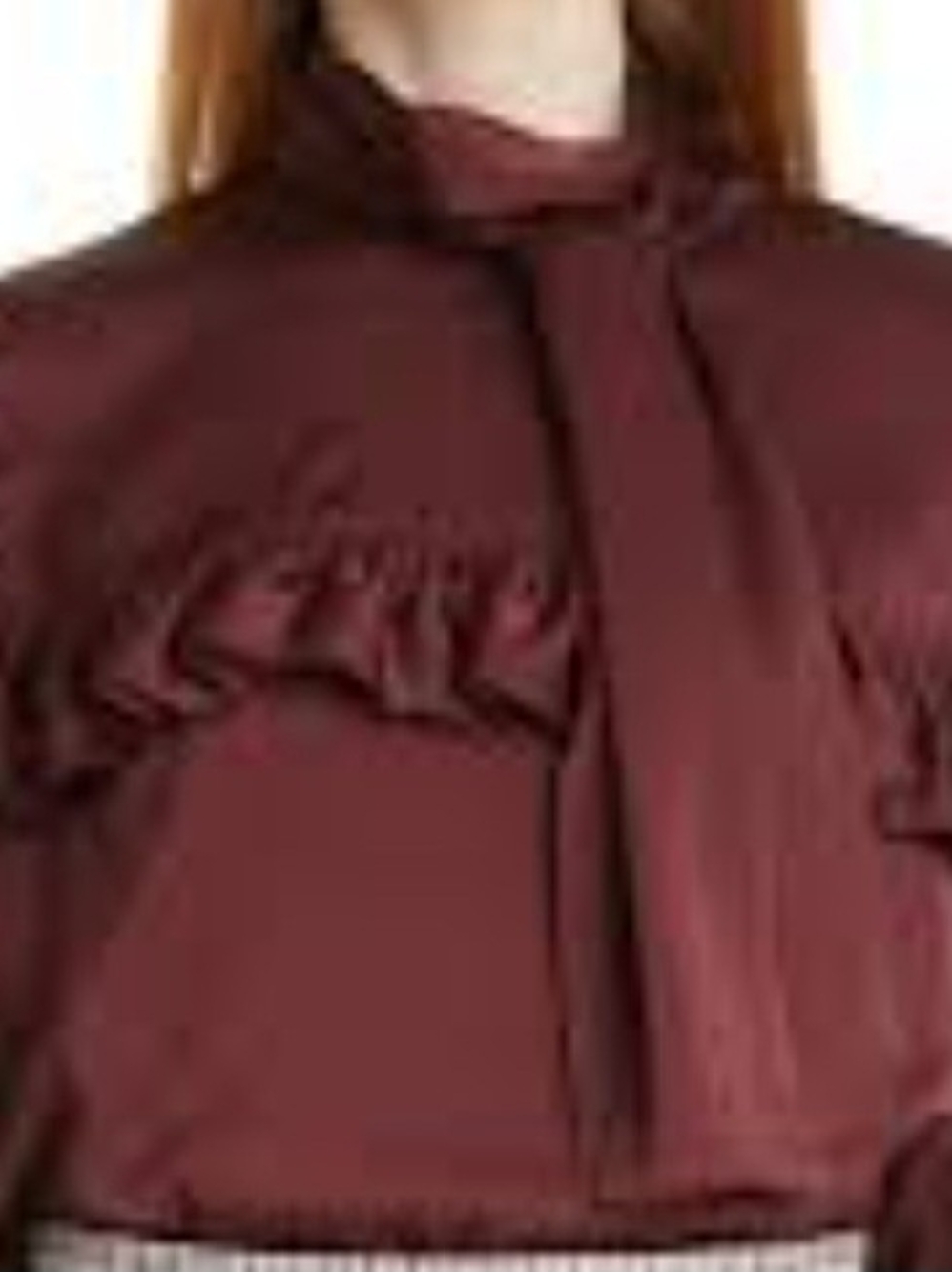 See By Chloe Burgundy Tie-Neck Scarf Blouse